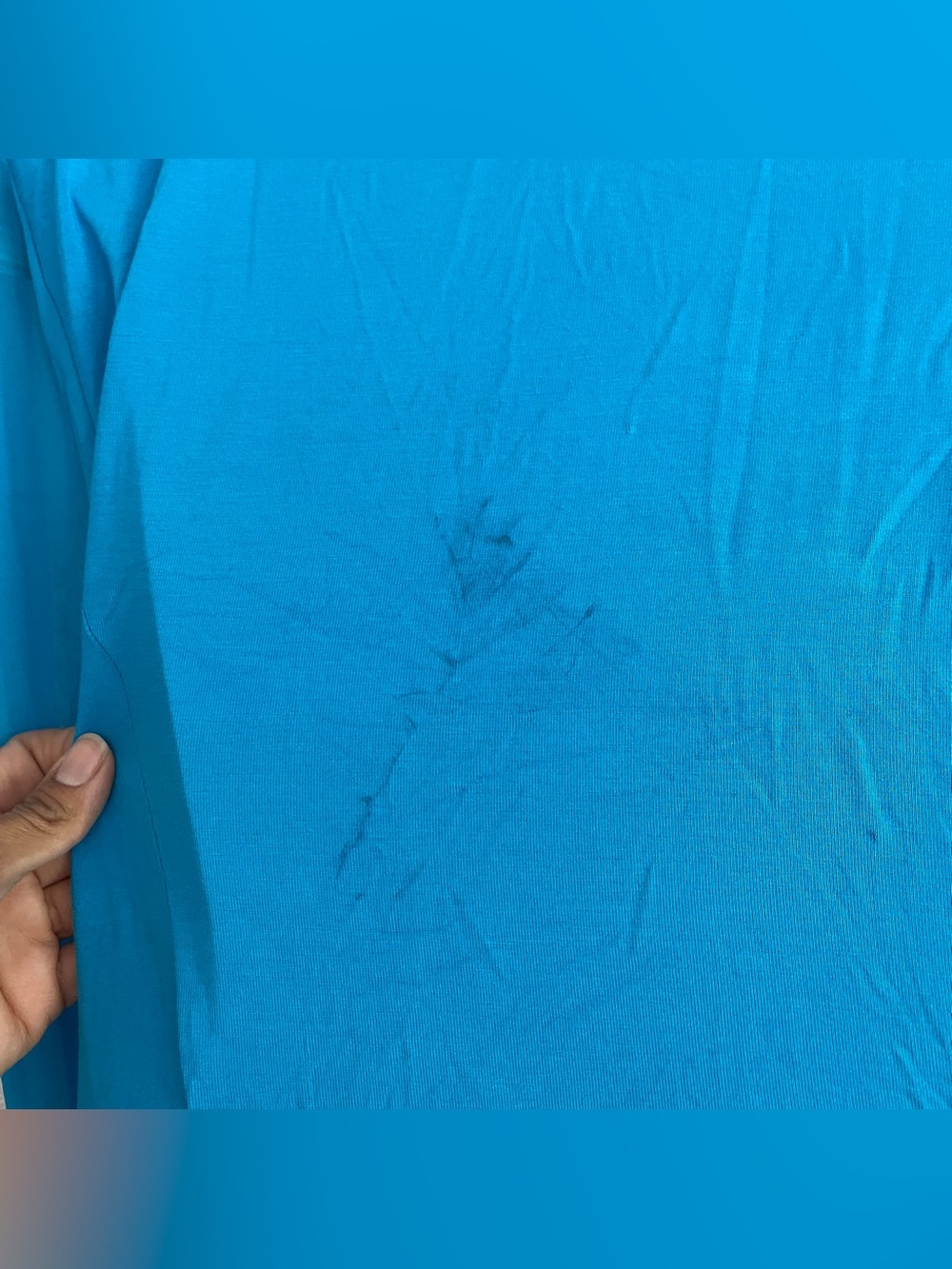 NY&Co Eva Mendes Collection Turquoise Blue Draped Long Sleeve Bodysuit Large NWT - Picture 7 of 7